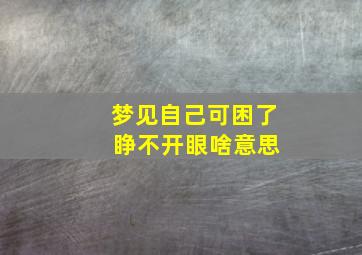 梦见自己可困了 睁不开眼啥意思